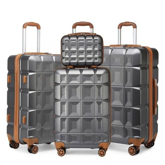 Valise Rigide Bagage à Main Avec Serrure TSA - Compartiment Ordinateur, Roulettes, ABS PC - Bleu Foncé - 4