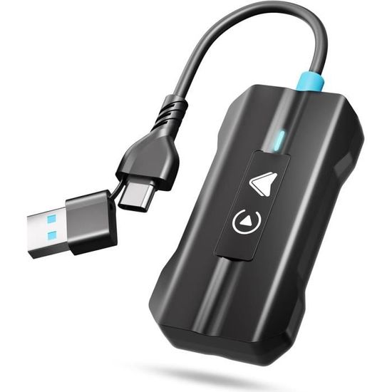 Adaptateur CarPlay Sans Fil NFOIEIS 2-en-1 - Pour IOS & Android - Plug & Play - Compatible Voitures 2016+