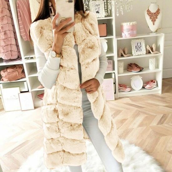 Gilet sans manches fausse fourrure femme shop