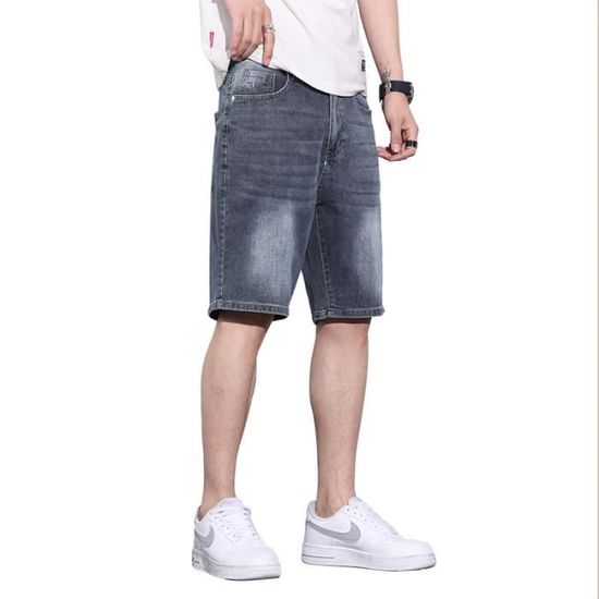 Short en hotsell jean gris homme