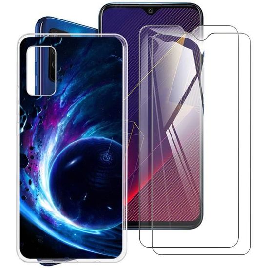 CXKJ Coque Pour Wiko Power U30 (6.82 Pouce) + [2 Pièces] Verre Trempé