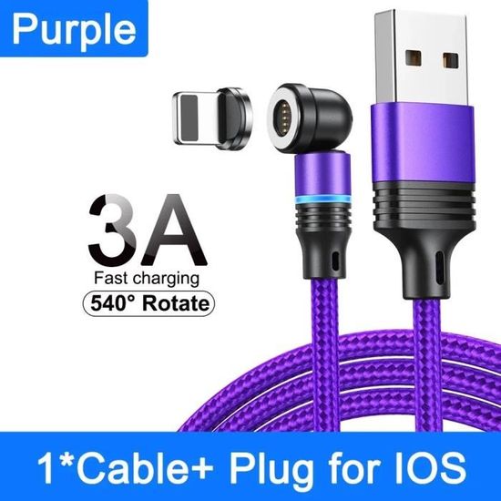 Câble Chargeur 4 En 2 USB-A/C Vers IOS/Type-C/Micro/USB/Apple Watch - 1.8m Nylon, Charge Rapide - 2