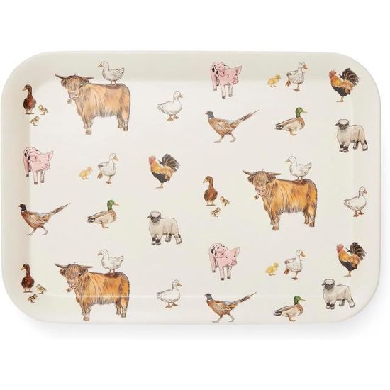 Plateau Service Lesser & Pavey - Motif Fleurs Papillons Multi-usage Maison