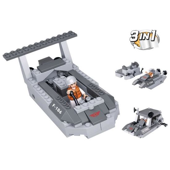 Briques Compatibles Lego - Construction - Aircraft Carrier - - Landing Craft 3 en 1 - Mixte - Sluban