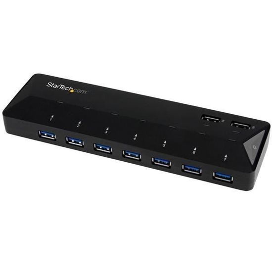 STARTECH Hub USB 3.0 - 7 ports dédiés à la charge - Concentrateur USB avec station de charge rapide - 2x 2,4 A