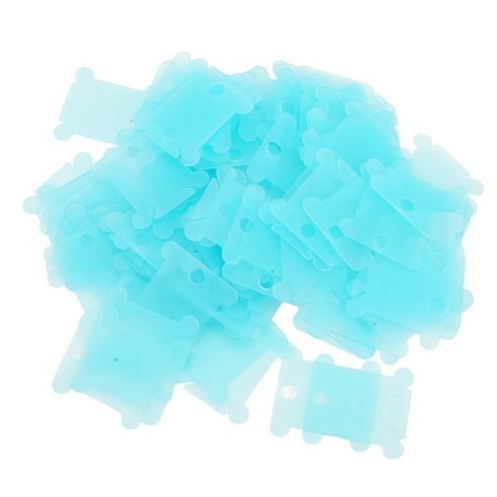 Lot De 20 Bobines Et Support Silicone - Organisation Couture - Bleu Clair Transparent