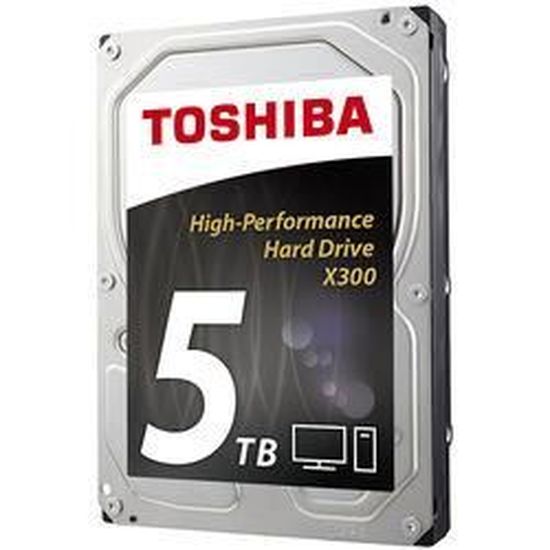 Toshiba Disque Dur interne X300 3,5'' Boite Retail - 5 To - 7200 rpm - 128 Mb