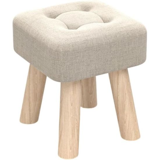 CangLong Ottoman Tabouret Rectangulaire 70 Cm – Banc Tissu Gris Confortable En Bois – Salon, Chambre, Extérieur – Charge 150 Kg