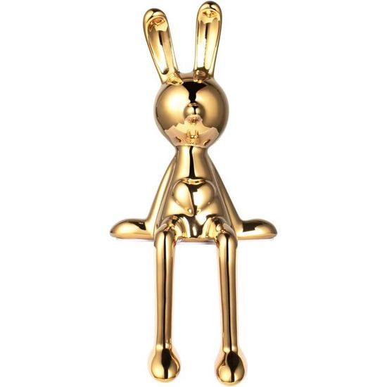 Statue De Lapin En Résine Pour Jardin - Décoration Extérieure Résistante Aux Intempéries | 13x6.5x7.5 Cm