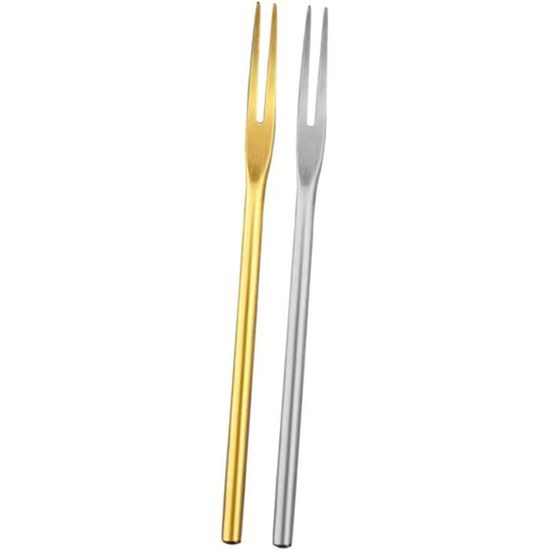 Lot De 2 Fourchettes à Cornichons En Inox - Outil Pratique Pour Bocaux, Olives Et Apéro - Cadeau Cuisine Fun