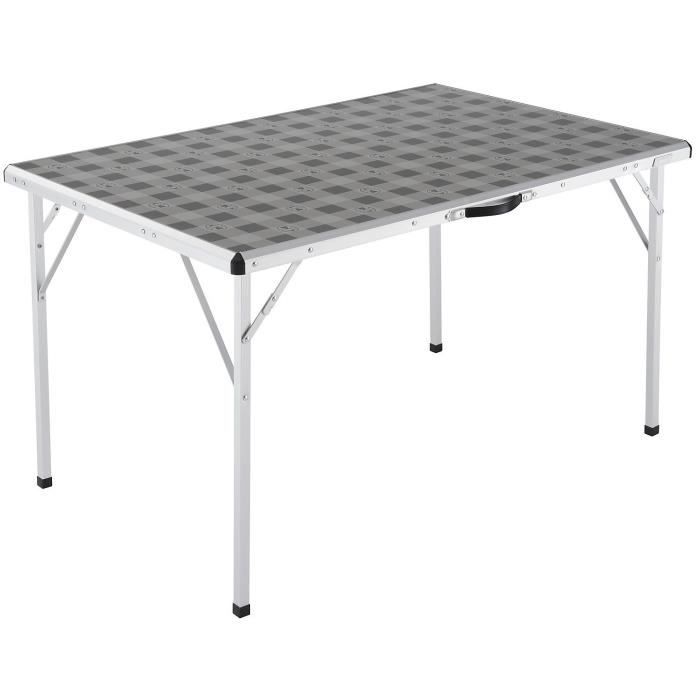coleman table de camping acier large - 120 x 80 x 70 cm