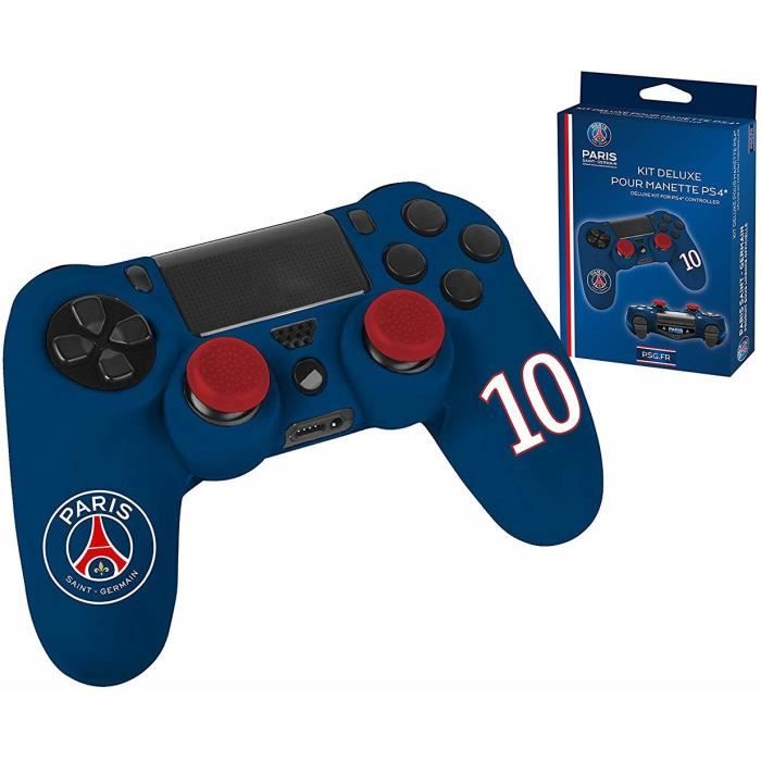 PSG Paris Saint Germain - Pack d'accessoires de customisation pour manette  PS4, coque en silicone, grips et sticker - n°10 Bleu - Cdiscount  Informatique