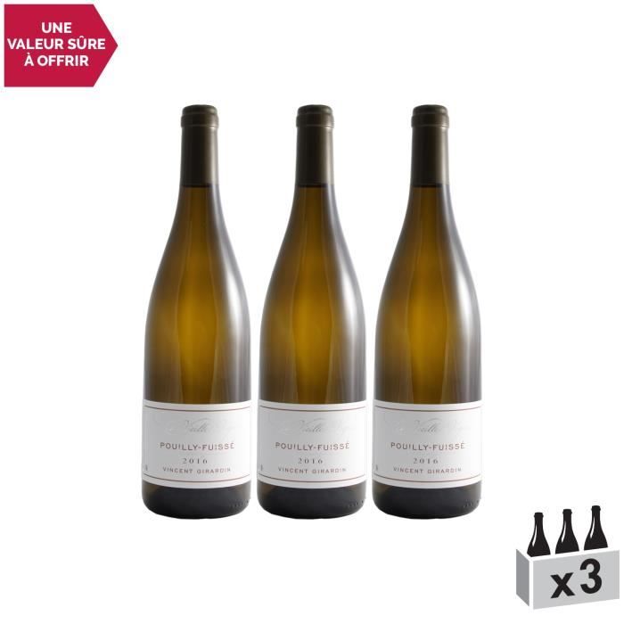 Pouilly-Fuissé Vieilles Vignes Blanc 2016 - Lot de 3x75cl - Maison Vincent Girardin - Vin AOC Blanc de Bourgogne