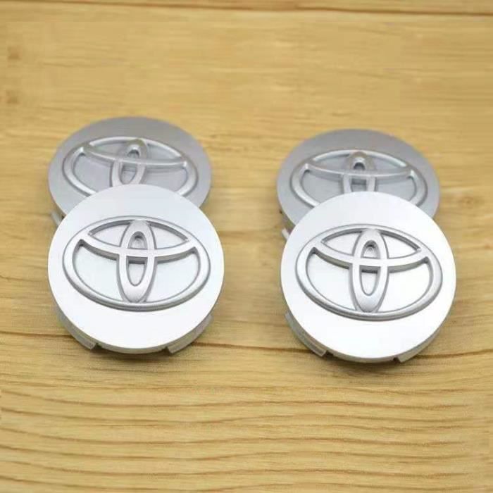4 pièces Centre de roue, Toyota argent 62mm,cache-moyeu avec Logo, pour Toyota Corolla Vios Reiz YARIS, CAMRY AURION RAV4