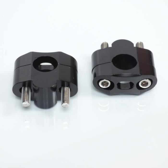 Pontet rehausse de 20mm en alu anodisé noir pour guidon moto diamètre 22mm
