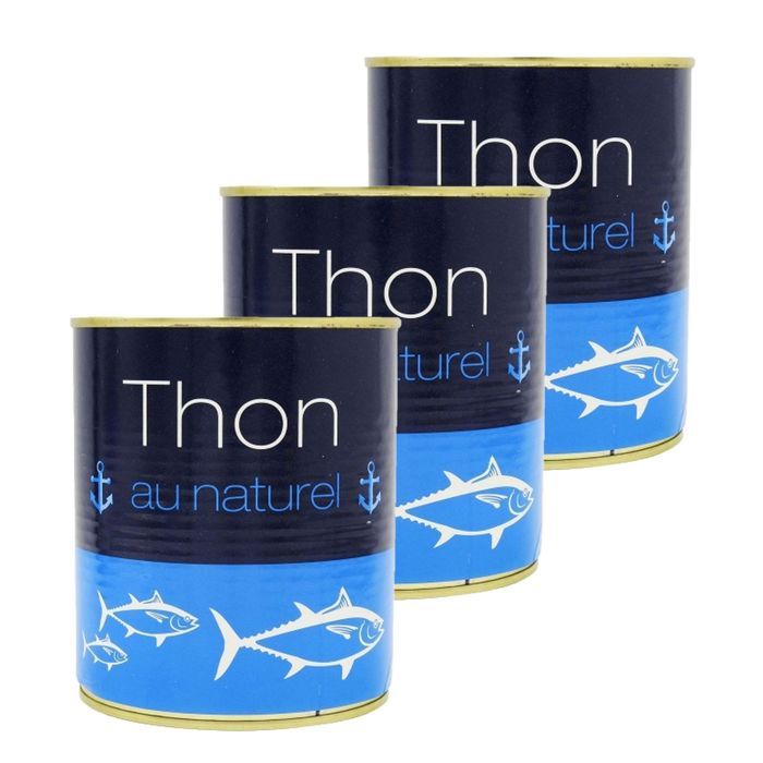 Lot 3x Thon naturel entier - Boîte 800g