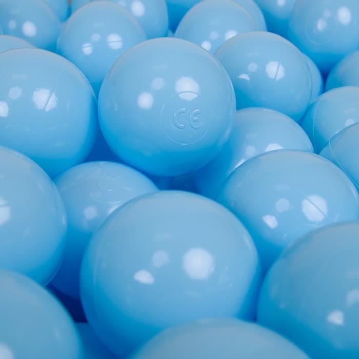 KiddyMoon 100 ∅ 7Cm Balles Colorées Plastique Pour Piscine Enfant Bébé Fabriqué En EU, Baby Blue