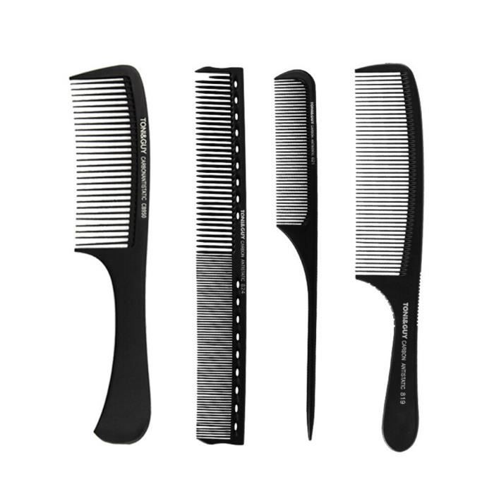 4 pièces ensemble de peigne de Style de cheveux Kit de brosse de coiffure de coiffeur professionnel ensemble de peigne en plastique