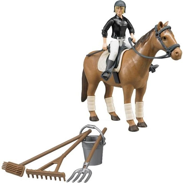 BRUDER - 62505 - Coffret figurine femme cavalière avec cheval et accessoires: Jeux et Jouets