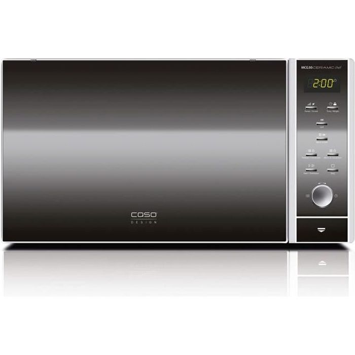 Caso 3371 micro-ondes, 1 kWh-an-2100watt-30 L--Argent Fond Plat Céramique