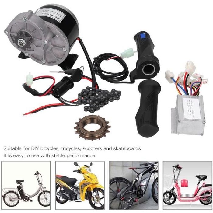 MY1025Z2 Ensemble de Moteur Brosse DIY Kit de Conversion Électrique Scooter Vélo Électrique 24V 250W