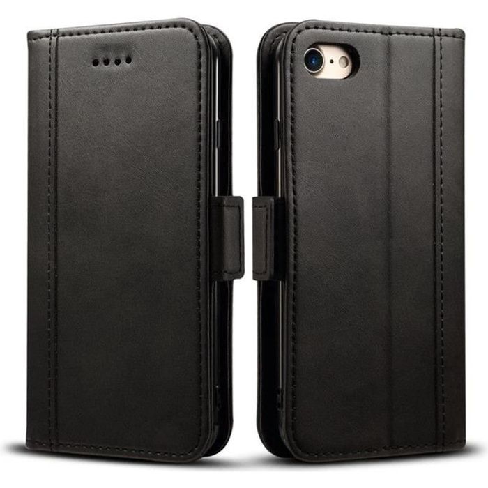 Coque Etui Rabat + Verre Trempé pour iPhone 8 (4,7\