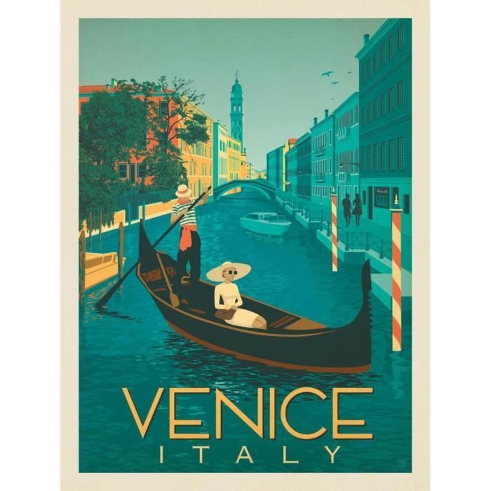 Poster Affiche Venise Italie Affiche Poster Vintage Voyage Art Deco 30's 31cm x 41cm