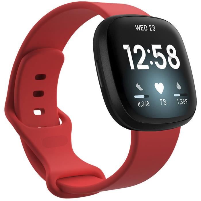 Bracelet silicone pour le Fitbit Sense / Versa 3 - Rouge