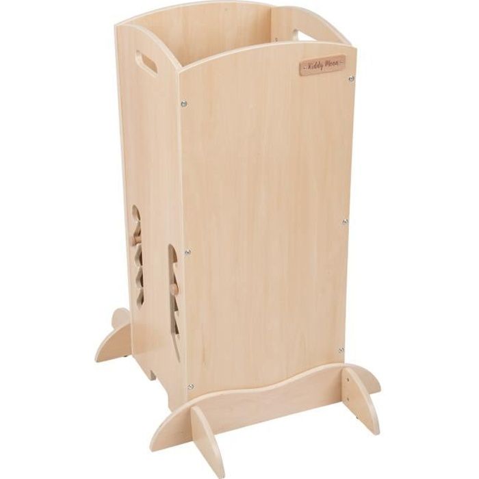 KiddyMoon Tour D’Apprentissage-D’Observation Montessori ST-001 Kitchen Helper, Contreplaqué - Naturelle