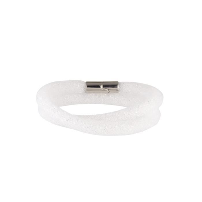 Mes-bijoux.fr - Bracelet Femme Métal Argenté et ornée de Cristaux de Swarovski Element - WRG40Crygv