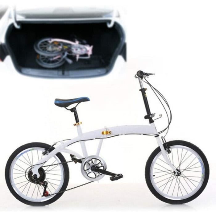 Vélo pliant - Vélo pliant de 20 pouces, porte-vélo pliant portable, frein double V pour hommes, femmes, enfants taille unique