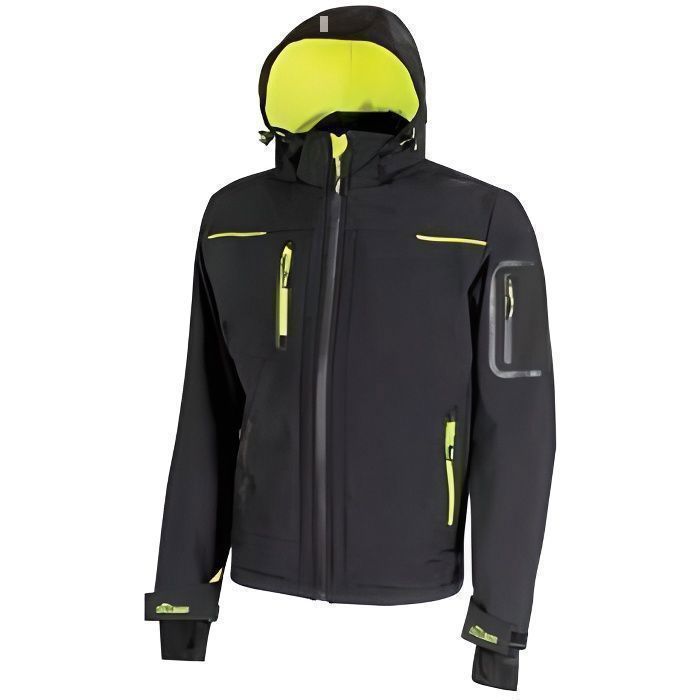 Veste Softshell de travail SPACE doublée micro-polaire Noir - U Power