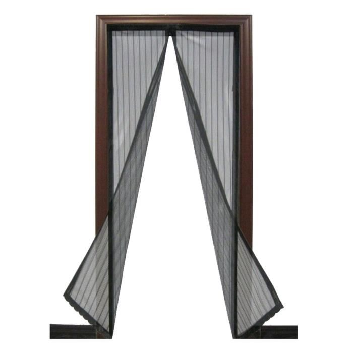 Moustiquaire de Porte Magnétique Fermeture Automatique Rideau Porte Anti Insectes Mouche Moustique avec Aimants (1.9m) Noir