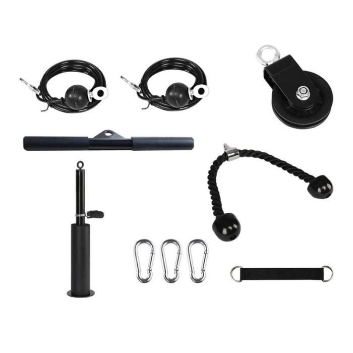 10 pièces / 1 ensemble Kit d'entraînement de bras Portable système de poulie de pour hommes de musculation en intérieur