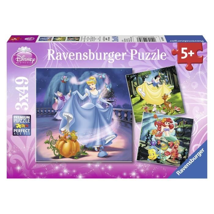 Ravensburger - Puzzle enfant - Disney Princess - 3X49 Pièces
