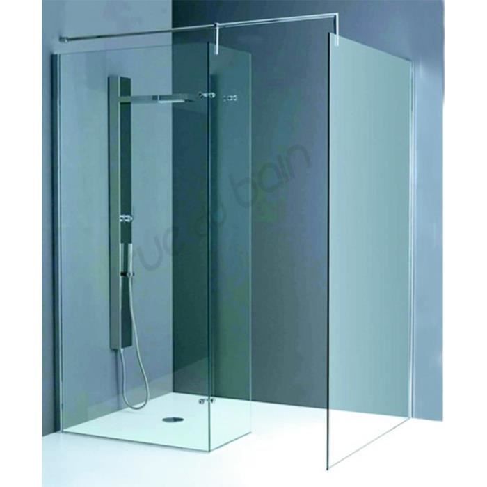 Cabine de Douche Walk-in, 140x90 cm, Verre Transparent, Space