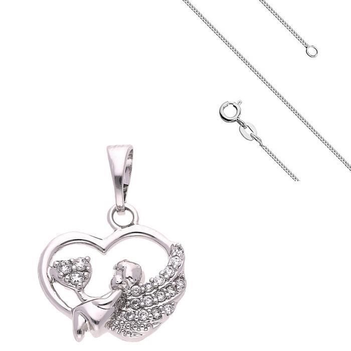 Collier Pendentif Coeur Love Cristal Swarovski* Argent 925