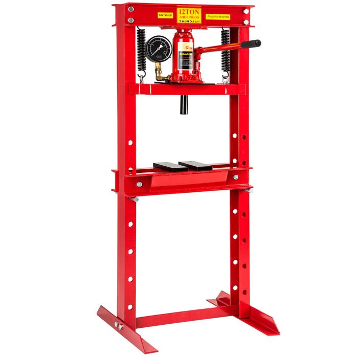 TECTAKE Presse Hydraulique d’Atelier 12 Tonnes avec 7 Niveaux de Réglage + Manomètre