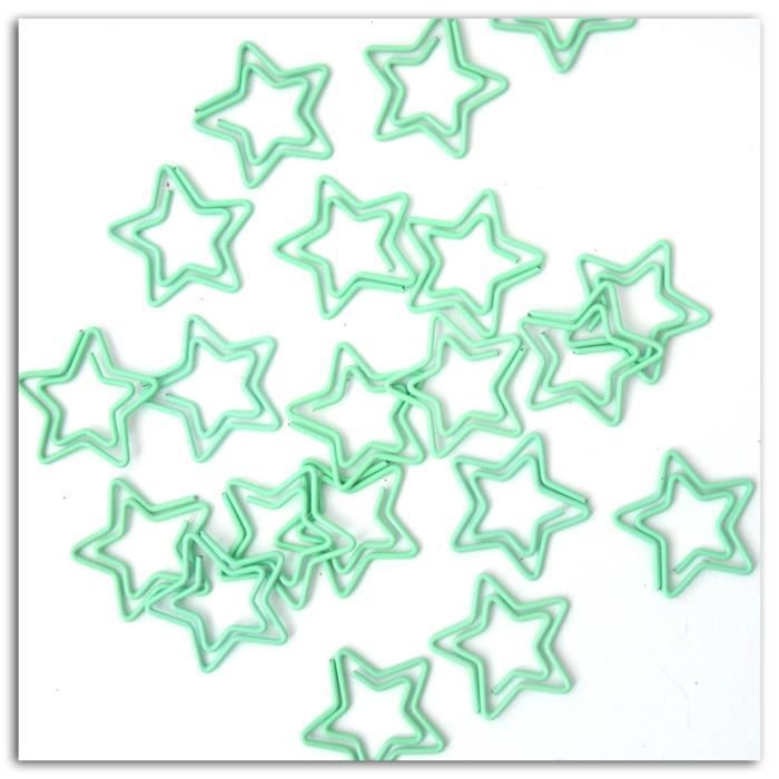 D.I.Y WITH TOGA Pack de 20 Trombones Etoiles Menthe