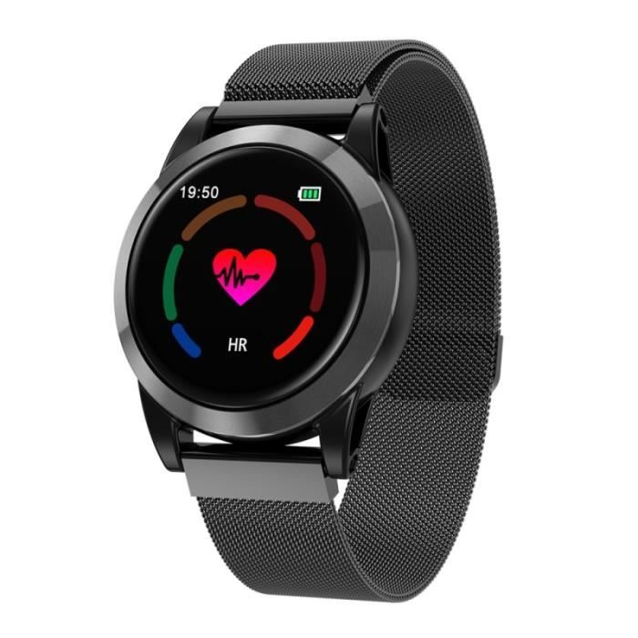 Montre Connectée Android Ios Bracelet Cardio Ips 1.3 Pouce 2.5d Noir - Yonis