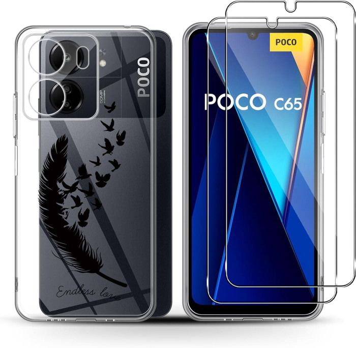 Coque Silicone Cubot A40 + 2 Verres Trempés – Protection Anti-choc, Transparente – Compatible Modèle 6,88 Pouces