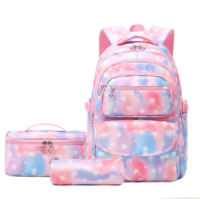 PROTAURI Sac à Dos Filles 3 Pièces Stitch - Cartable École Enfant Léger Avec Sac Déjeuner Et Trousse