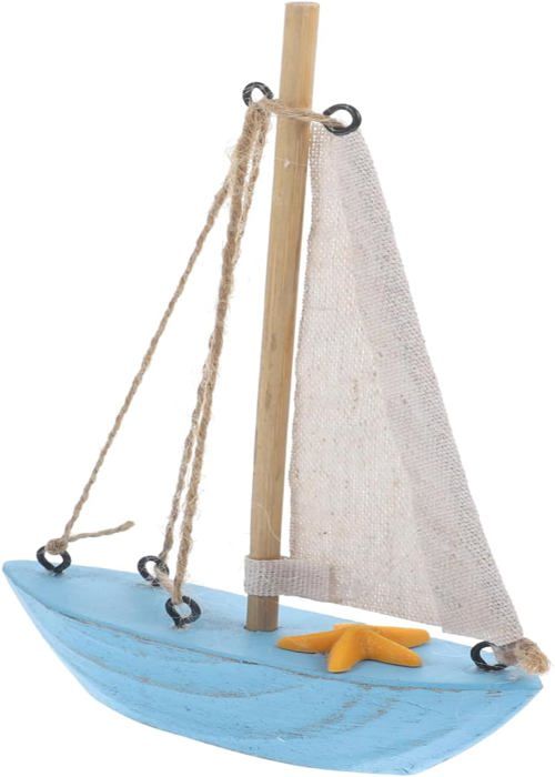 3 Pièces Modèle De Voilier De Style Méditerranéen En Bois Créatif De