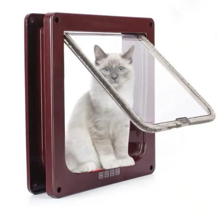 Meilleurs prix pour Chatière pour Chats, Verrouillage à 4 Voies Chatière 23.5 × 5.5 × 25cm, Facile à Installer et à Utiliser