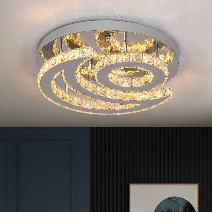 3 couleurs cristal lustre LED plafonnier lampes de plafond chambre 33W