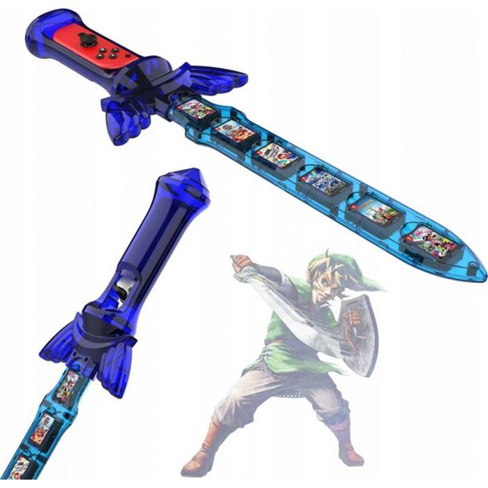 Fixation console - JYS - SB6682 - Support dépée Zelda - Compatible Nintendo Switch - Bleu