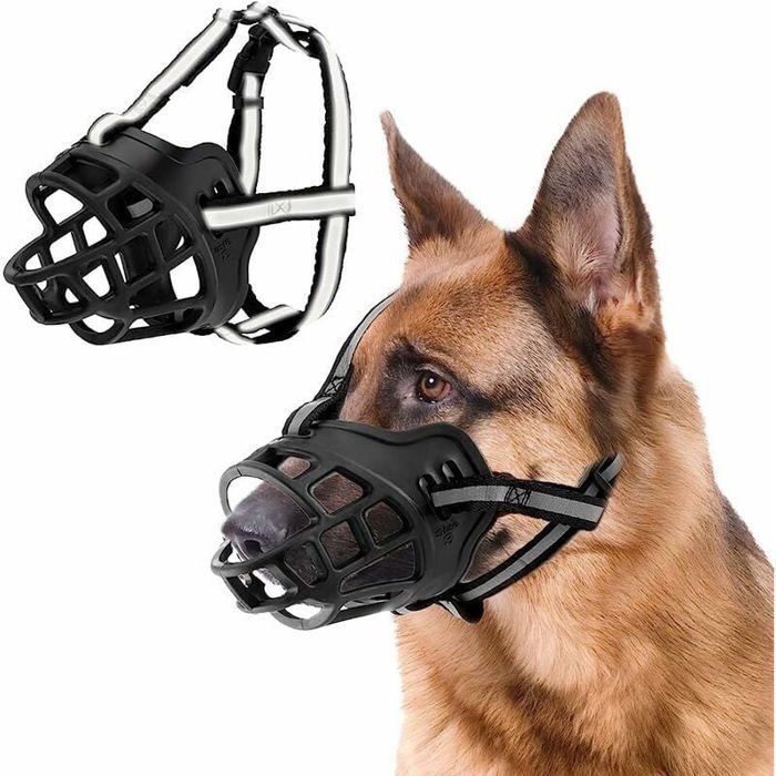 SANYU Muselière Panier pour Chien en Caoutchouc Non Toxique Respirante et Ajustable pour Petit Moyen et Grand Chien（M）