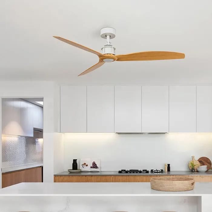 Ventilateur de plafond sans lumière blanc/bois Ø 128 cm JUST FAN M - Far