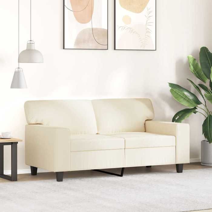 SHELL© SOFA-Canapé salon - 2 places - (par siège) : 110 kg - Crème 120 cm Similicuir C4813