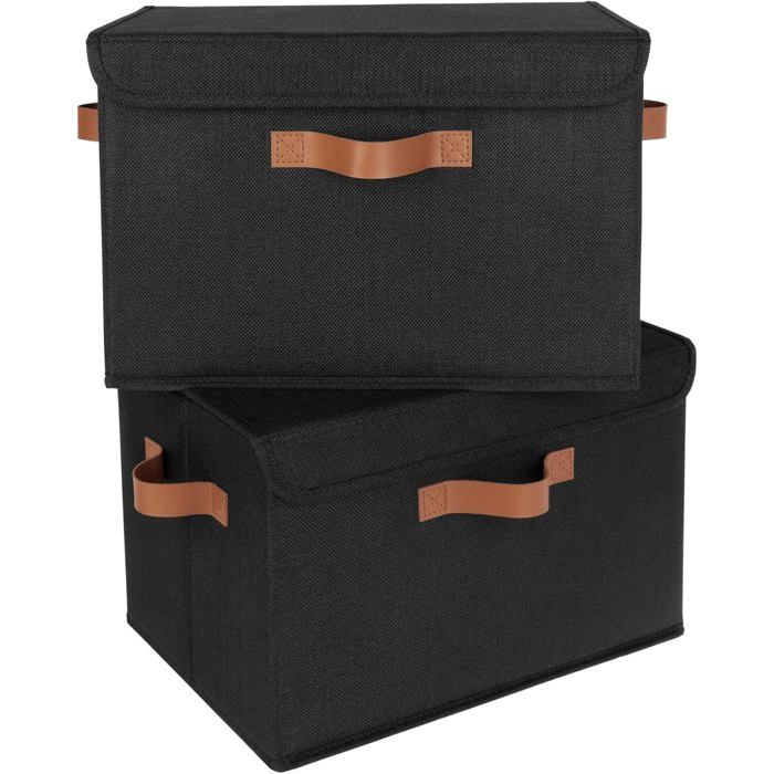 Huquter Lot de 2 grandes boîtes de rangement sous le lit, avec